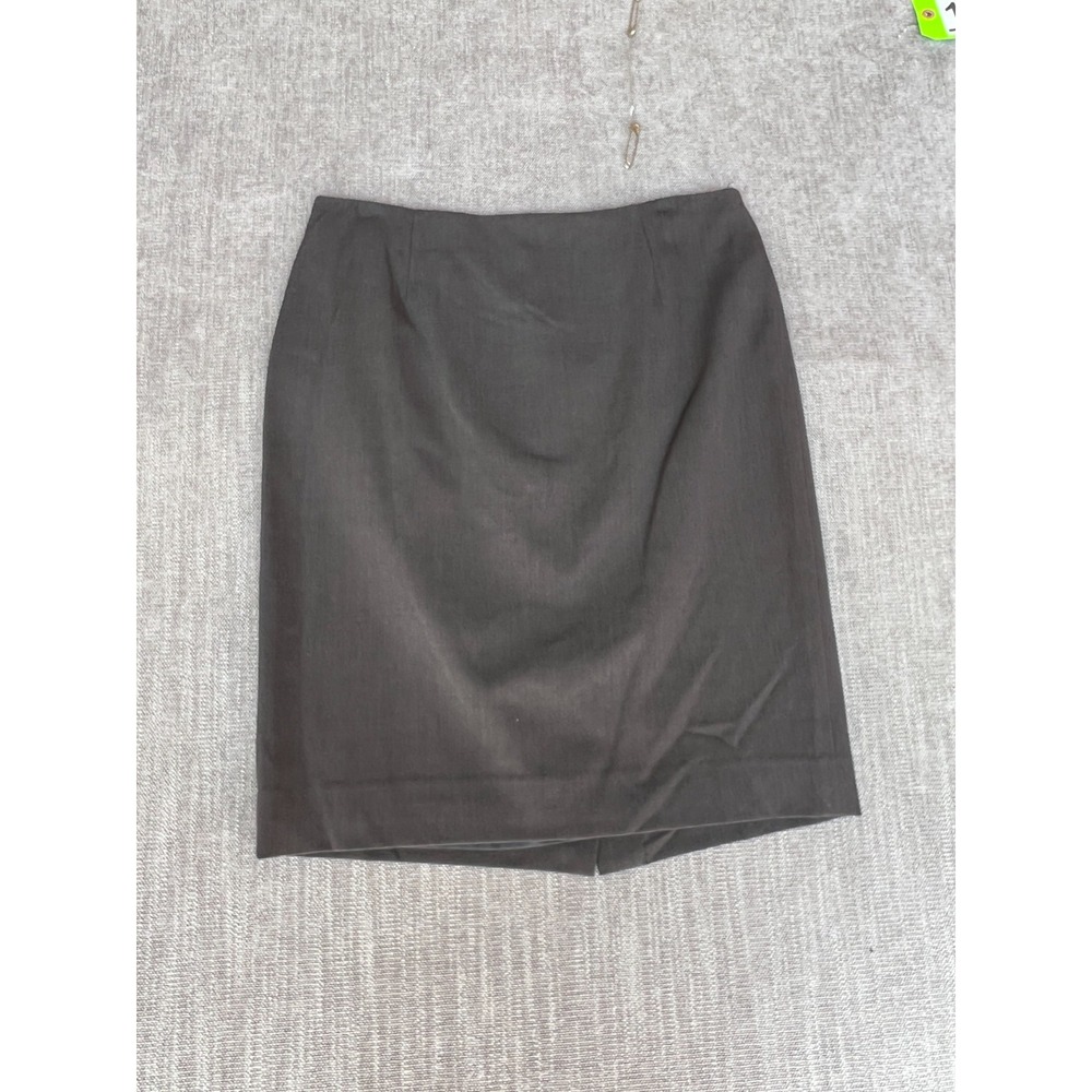 Anne Klein Pencil Skirt Womens 8 Dark Gray Lined Stretch Office Career Back Zip